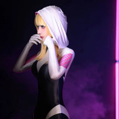 'Ghost-Spider' Gwen Cosplay Sexy Tights Bodysuit