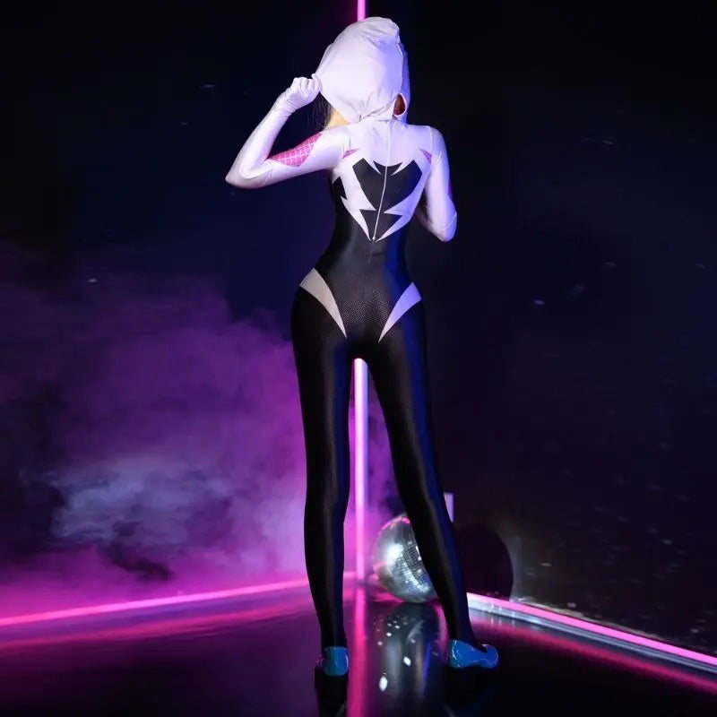 'Ghost-Spider' Gwen Cosplay Sexy Tights Bodysuit