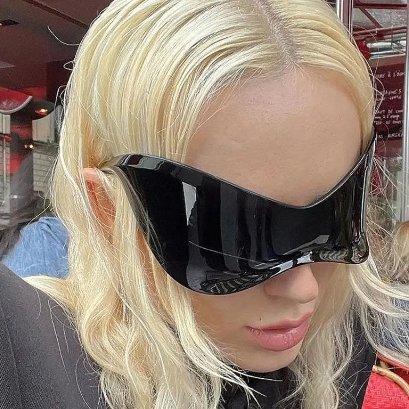 'Glider' Streamlined futuristic oversized sunglasses