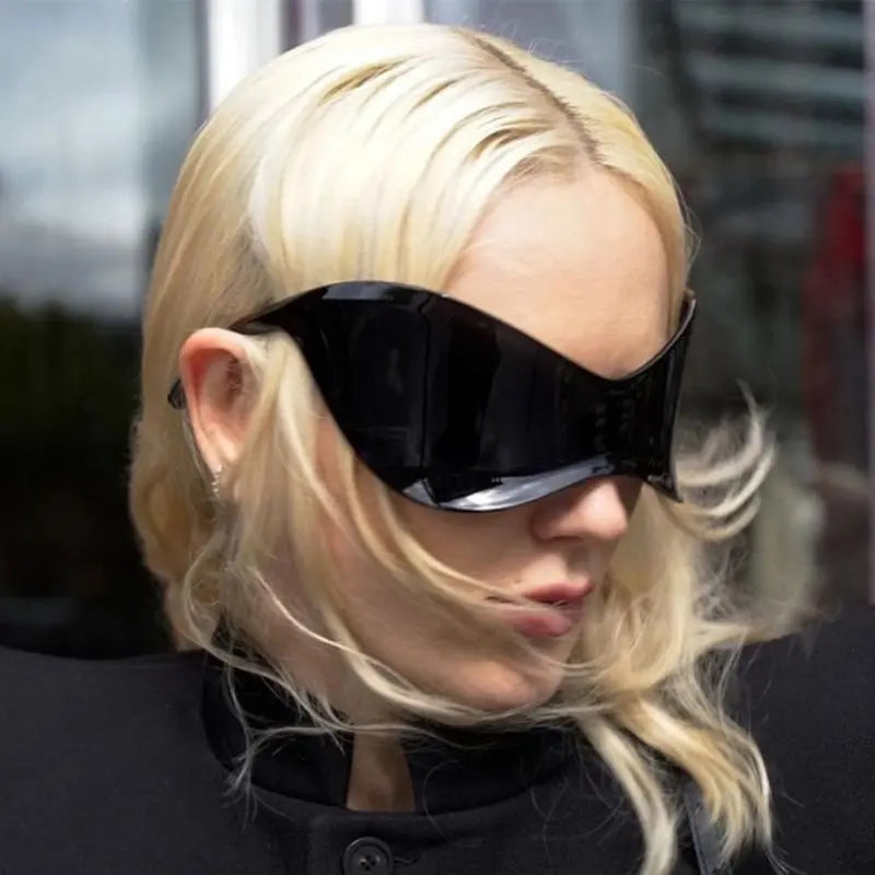 'Glider' Streamlined futuristic oversized sunglasses