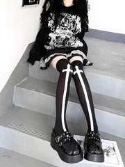 'Gospel' Goth Cross Alt Leg Tights