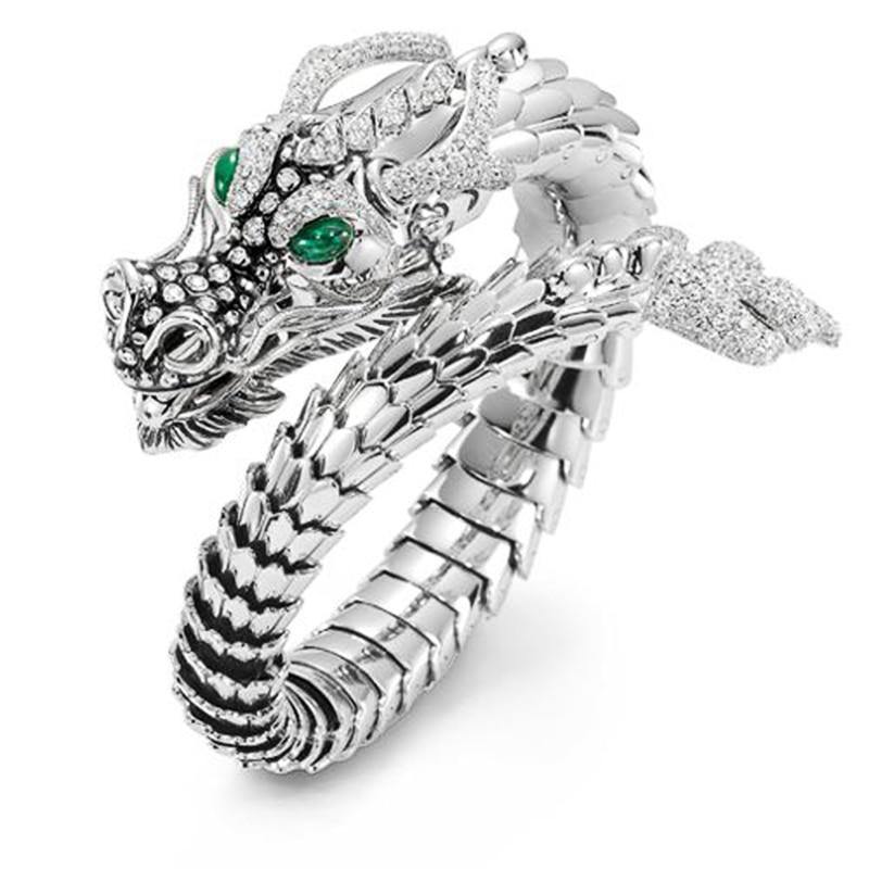 'Green Eyes' Dragon Scale Open Ring