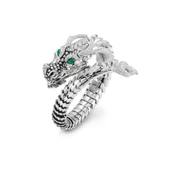 'Green Eyes' Dragon Scale Open Ring