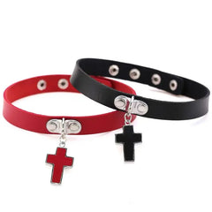 'Guardian Angels' Cross Pendant Choker