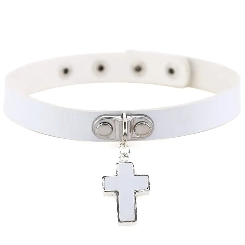 'Guardian Angels' Cross Pendant Choker