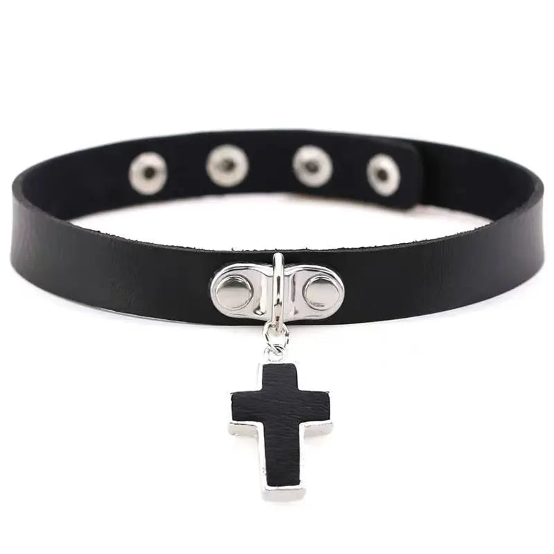 'Guardian Angels' Cross Pendant Choker