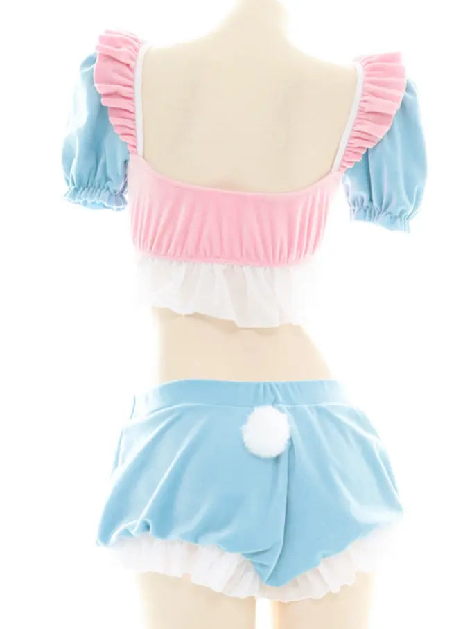 'Gummy' Anime Girl Pink & Blue Home Wear