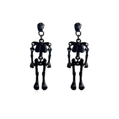 'Hang' Dark Punk Alloy Skull Earrings