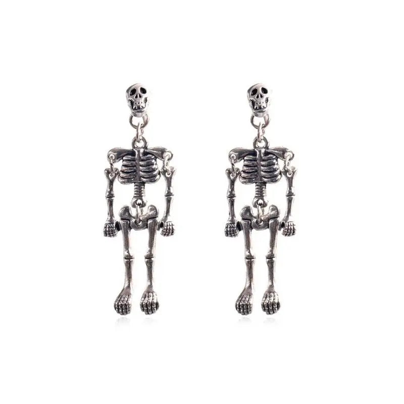 'Hang' Dark Punk Alloy Skull Earrings