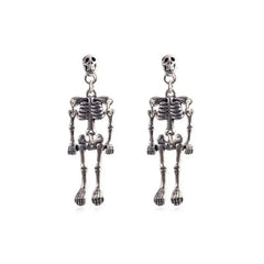 'Hang' Dark Punk Alloy Skull Earrings