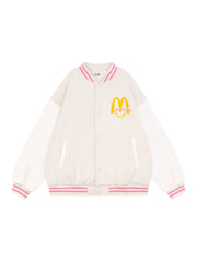 'Harvest' Kawaii Streetstyle Baseball Fleeced Bomber Jacket