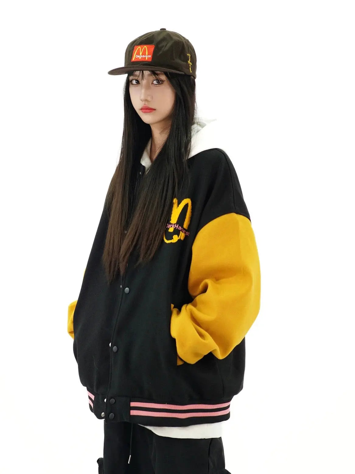 'Harvest' Kawaii Streetstyle Baseball Fleeced Bomber Jacket