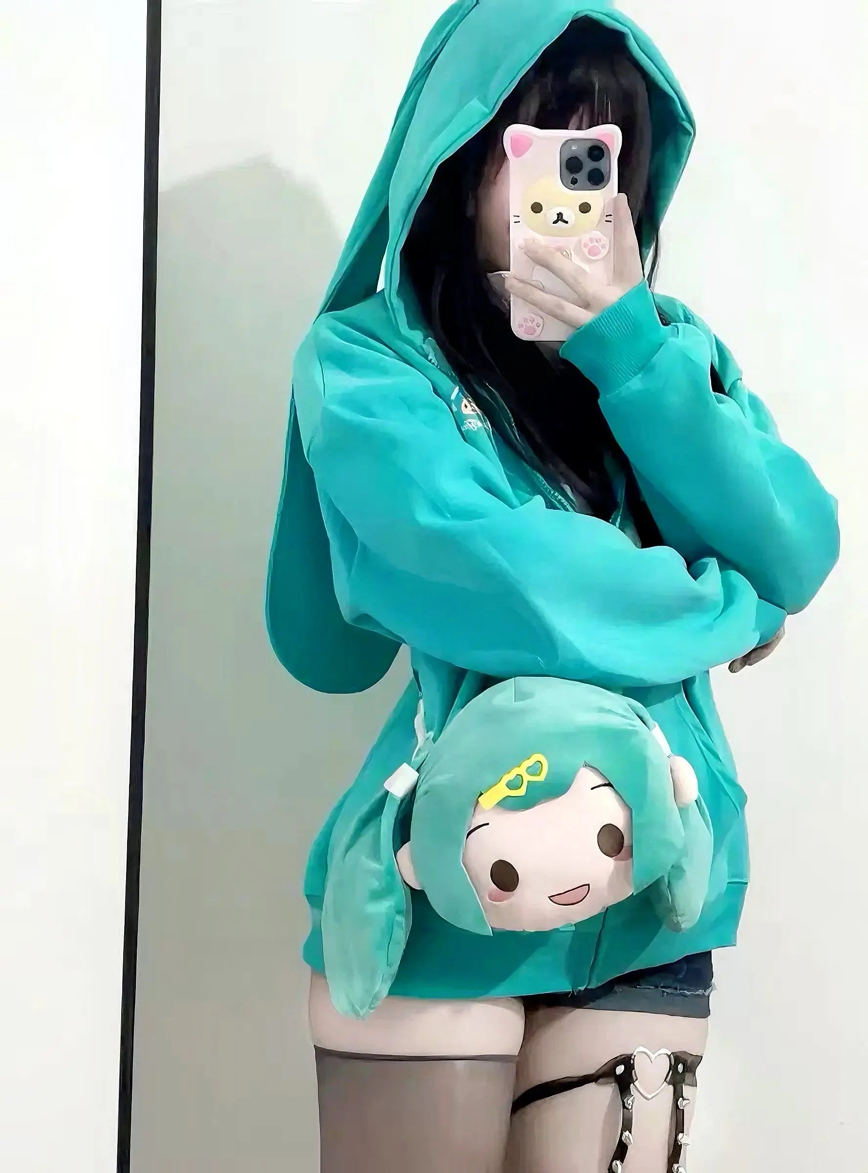 'Hatsune' Kawaii Streetstyle Fleeced Rabbit Ears Hoodie