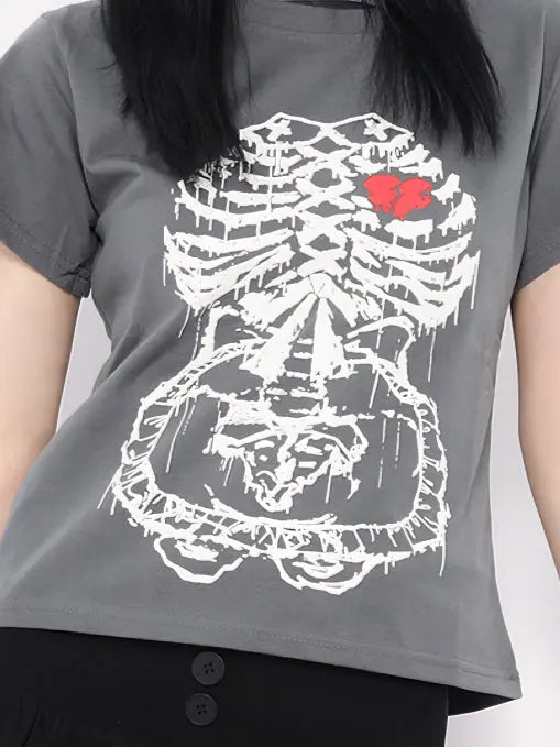 'Heartbeat' Punk Graphic Heart Beat Tee