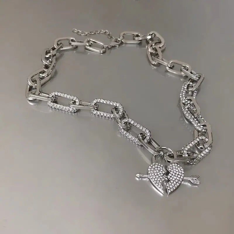 'Heartbreaker' Grunge Shinning Chained Necklace