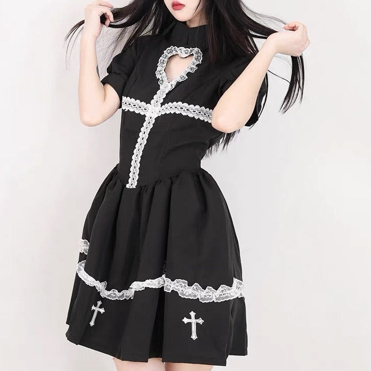 'Holy Doll' Cross & Lace Heart Shape Dress