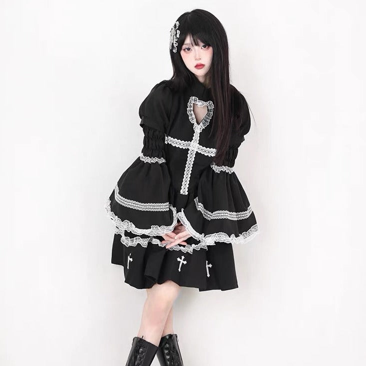 'Holy Doll' Cross & Lace Heart Shape Dress