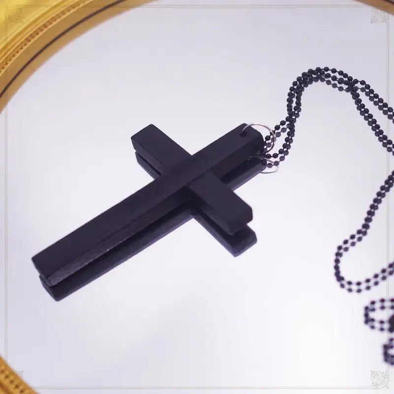 'Holy' Dark Goth Big Cross Necklace