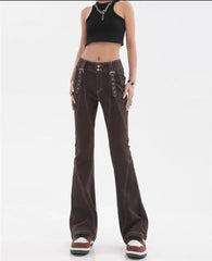 'Hot Influence' Punk Buckle Denim Jeans Pants