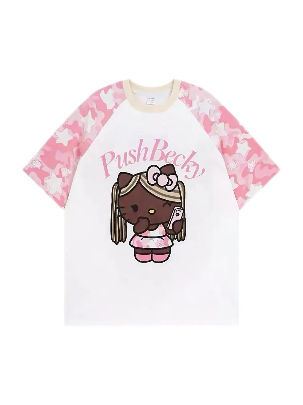 'Hot Kitty' Camouflage Kitty Prints Streetstyle T-shirts