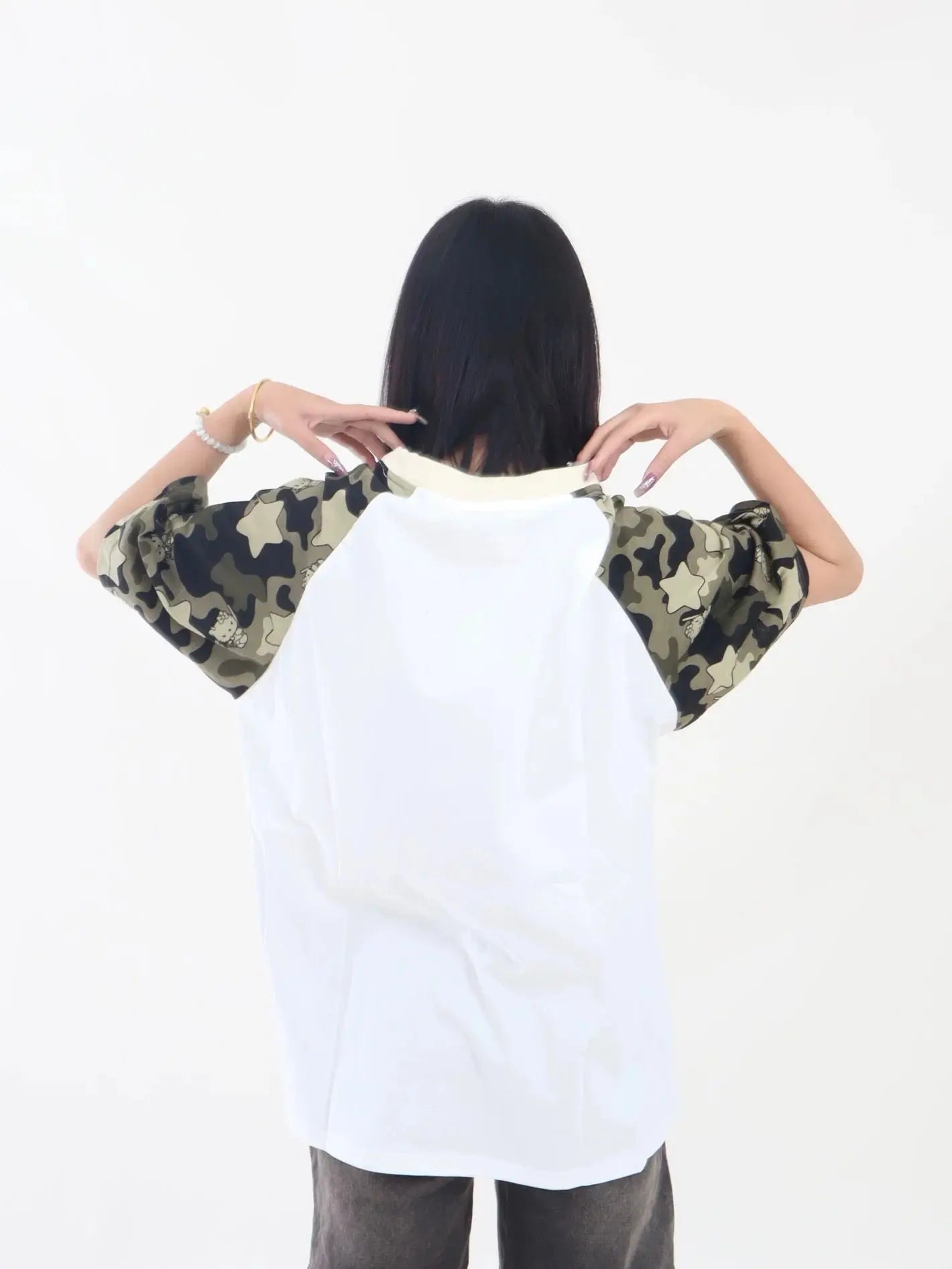 'Hot Kitty' Camouflage Kitty Prints Streetstyle T-shirts