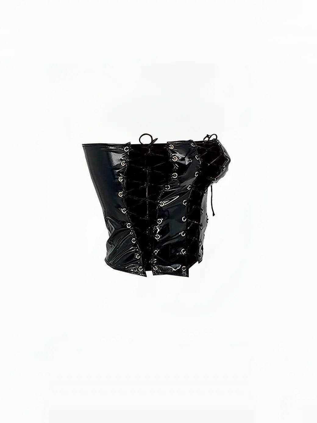 'Hot Mess' Punk Pu Leather Lace Up Tube Top