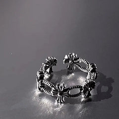 'Ice Cold' Cross Corona Goth Rings