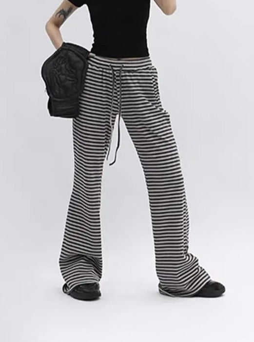 'Iconic' Grunge Striped Low-Waisted Drawstring Pants