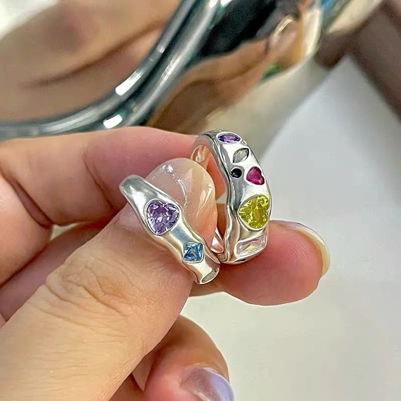 'Infinite Stone'  Y2k Pride Month Opal Rings Set