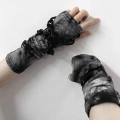 'Ink' Tie-dye Wasteland Punk Gloves