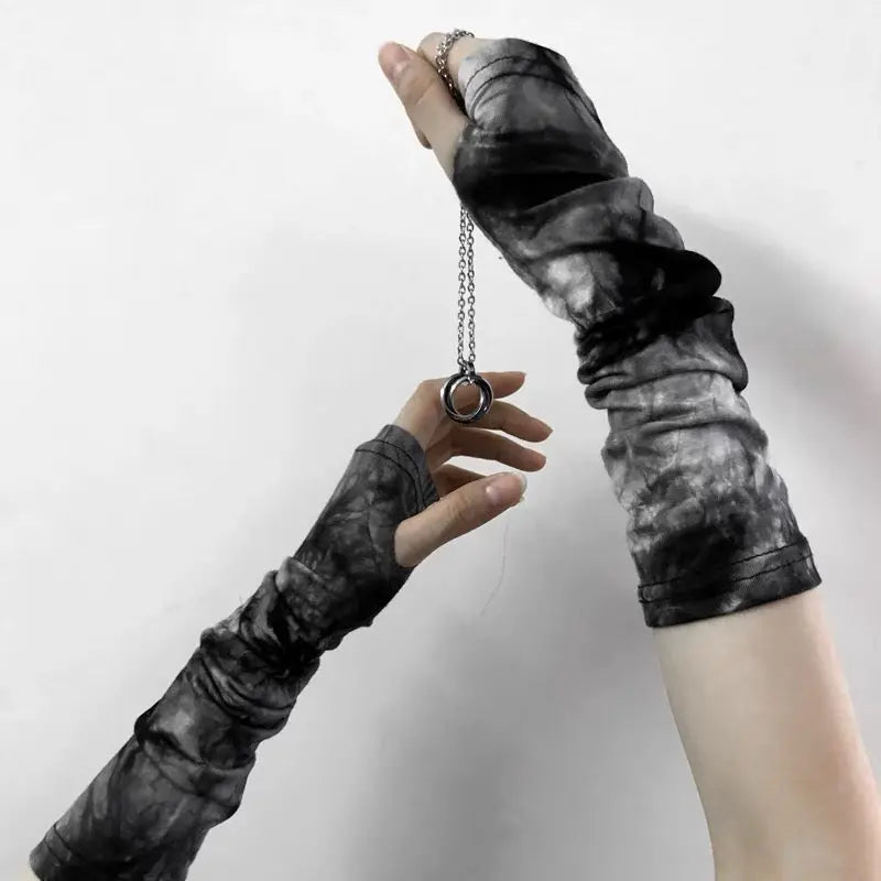 'Ink' Tie-dye Wasteland Punk Gloves