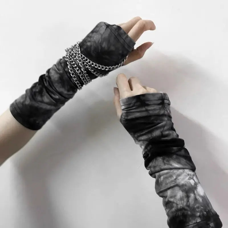 'Ink' Tie-dye Wasteland Punk Gloves