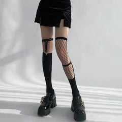 'Interception' Thigh High Fishnet Tights