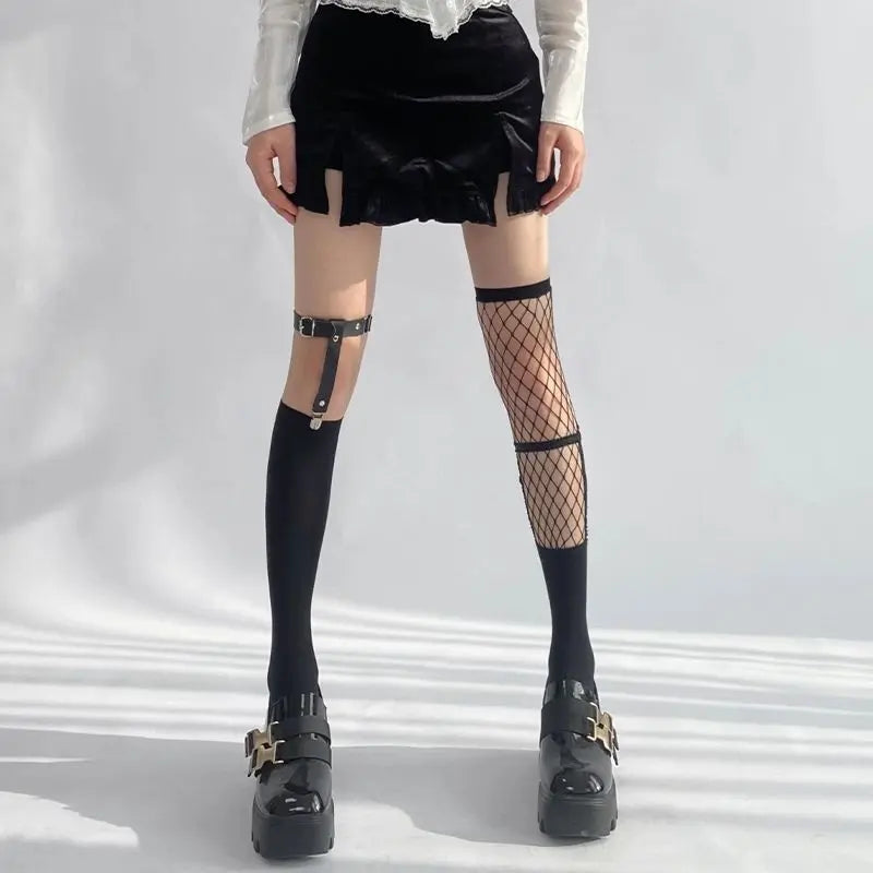 'Interception' Thigh High Fishnet Tights