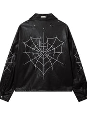 'Intuition' Dark Unisex Oversized Spider Leather Jacket