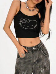 'It's Me' Y2k Kitty Face Rhinestone Cami Top