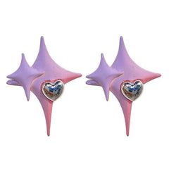 'Juicy Punk' Neon Stars & Heart Earrings