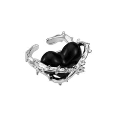 'Jungle Heart' Heart Shape Goth Ring