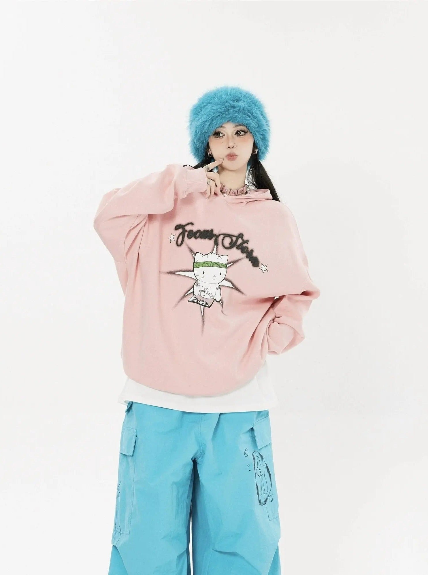 'Girl Gvng' Kawaii Cat Couple Sweatshirt