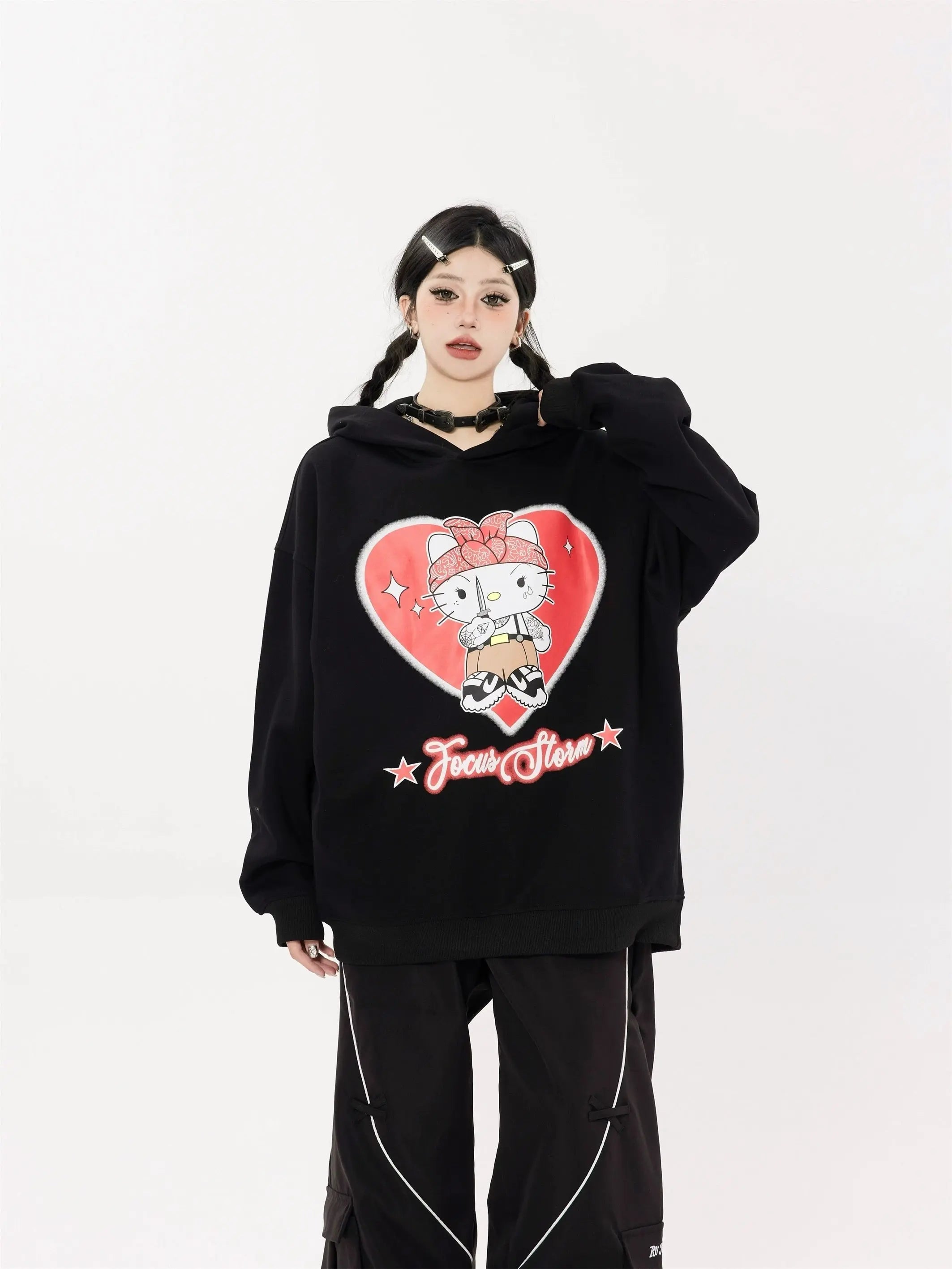 'Girl Gvng' Kawaii Cat Couple Sweatshirt