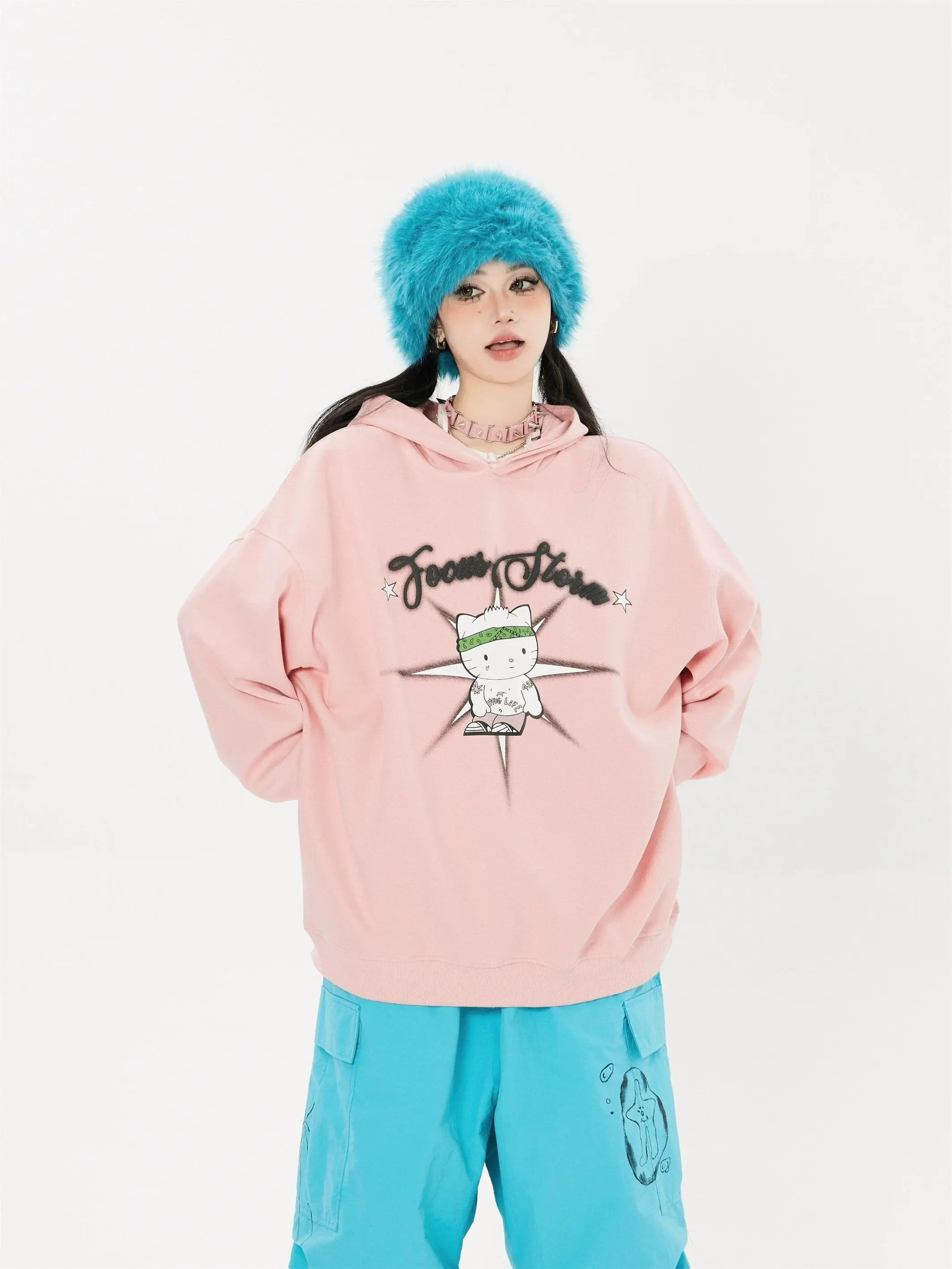 'Girl Gvng' Kawaii Cat Couple Sweatshirt