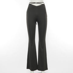 'Kill Bill' Technical Low Waisted Drawstring Bell Pants