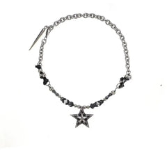 'Rock Star' Dark Arrows Star Beads Necklace