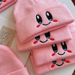 'Kirbyy' Knitted Pink Kawaii Beanie Hat