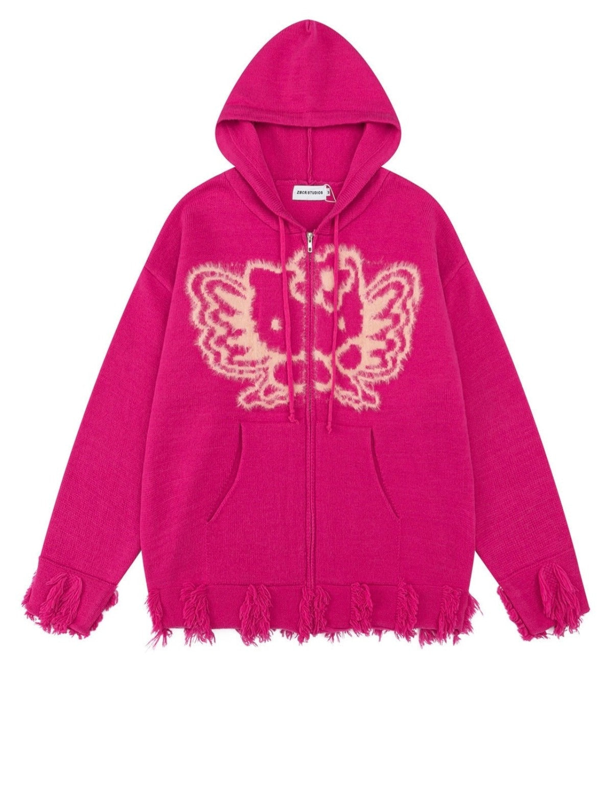 'Kitty Fairy' Y2k Kitty Pattern Hooded Sweater