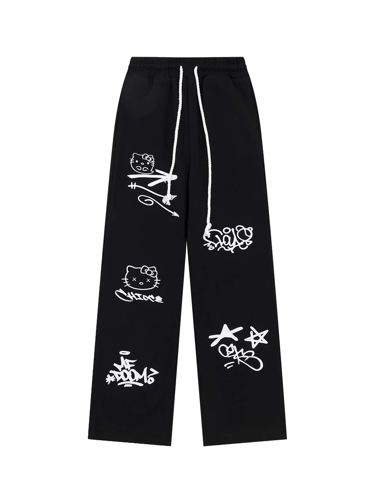 'dodgeball' Kawaii Oversized Kitty Drawstring Pants