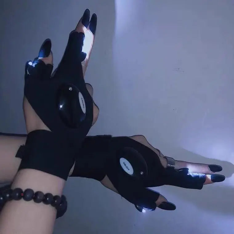 'Laser' Magic Strap Waterproof LED Tech-wear Gloves