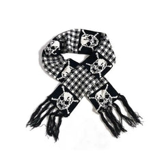 'Lich' Punk y2k Harajuku knitted skull scarf