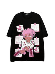 'Lill Pink' Streetstyle Pink Hair Boy Prints Shirts