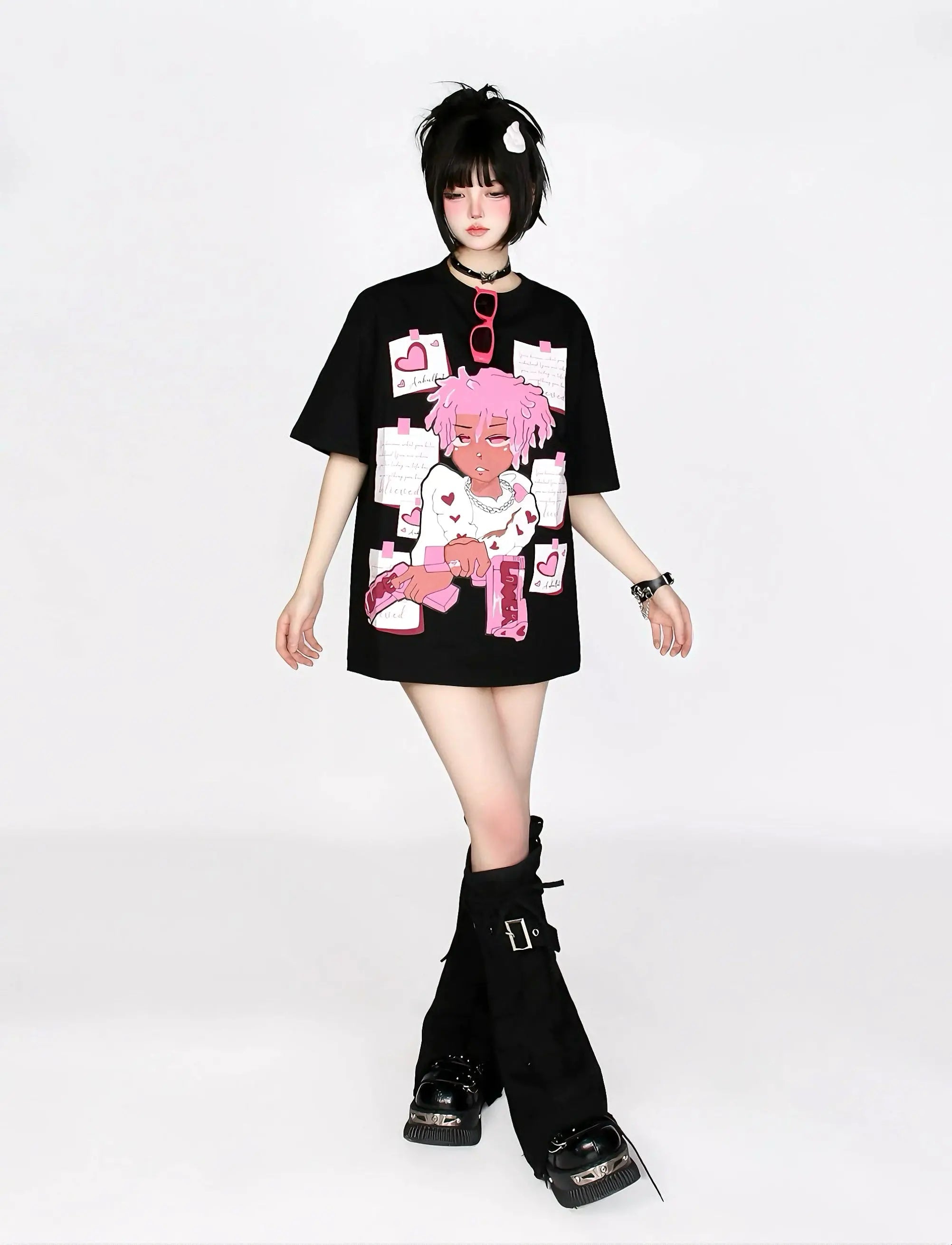 'Lill Pink' Streetstyle Pink Hair Boy Prints Shirts